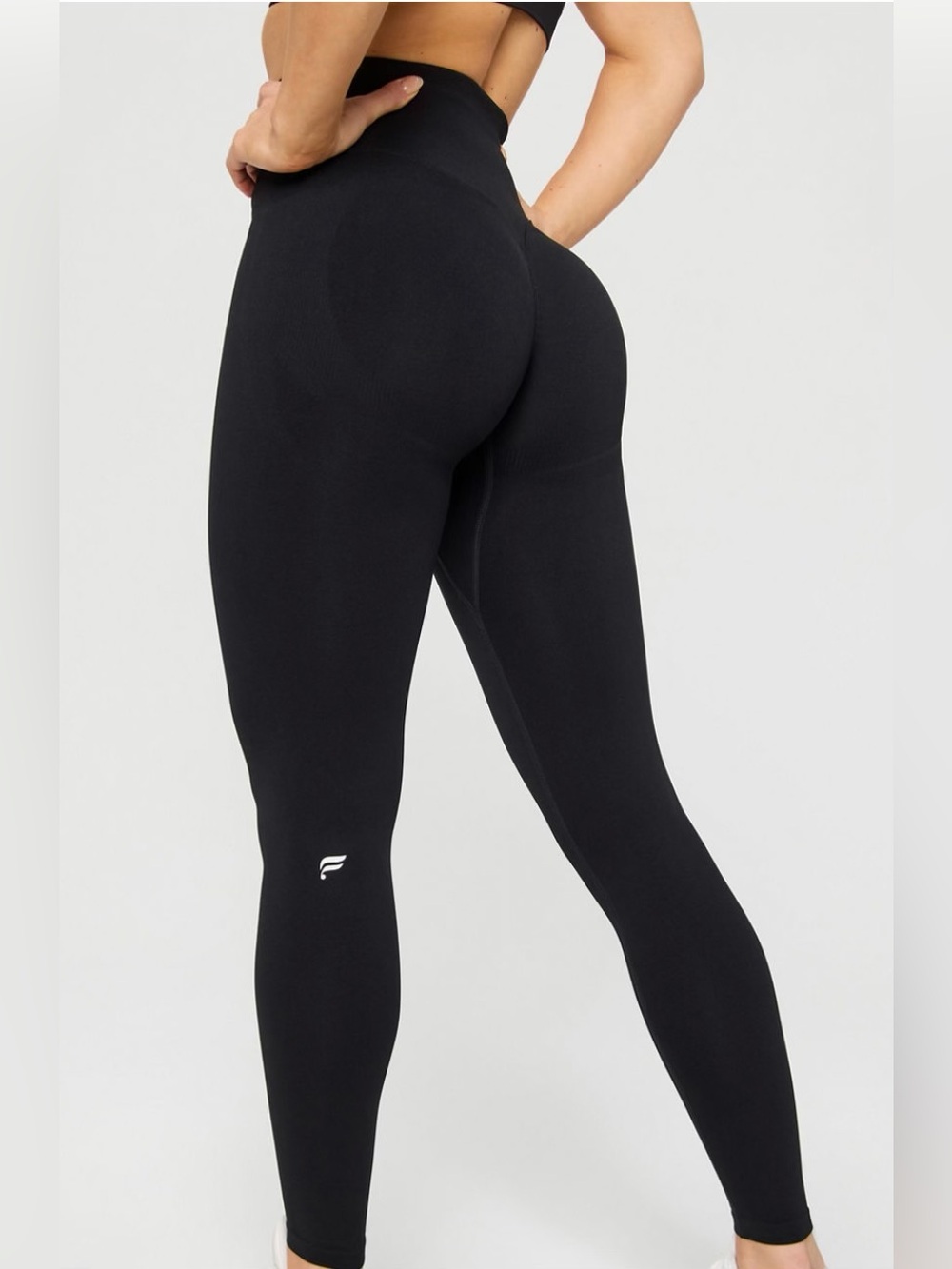 Fabletics Seamless Scrunch High-Waist Black Leggings